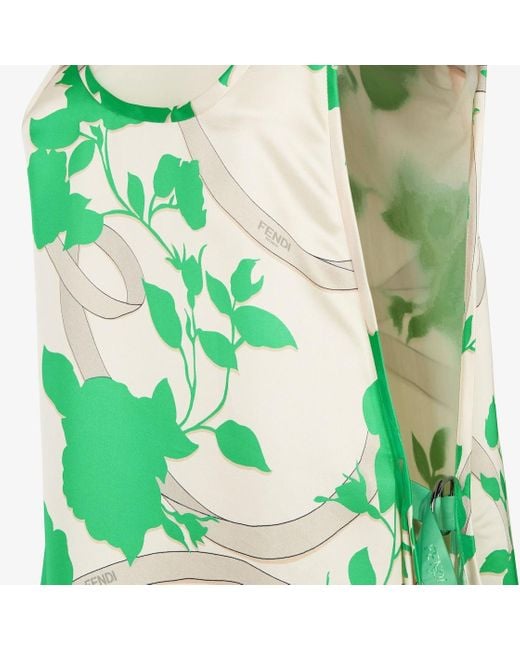 Fendi Green Flowing Sleeveless Midi Dress