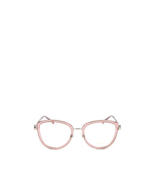 Elie Saab White Cat-Eye Frame Glasses