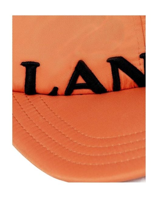 Lanvin Orange Embroidered-Logo Baseball Cap for men
