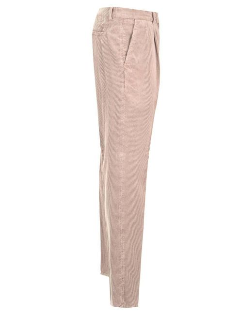 Brunello Cucinelli Natural Corduroy Trousers for men