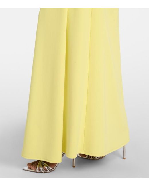 Roland Mouret Yellow Floral-Applique Gown