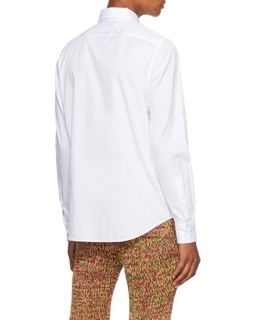 Marni White Logo Print Buttoned Long Sleeved Shirt for men