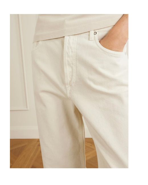 Agolde White Low Slung Baggy Organic Boyfriend Jeans