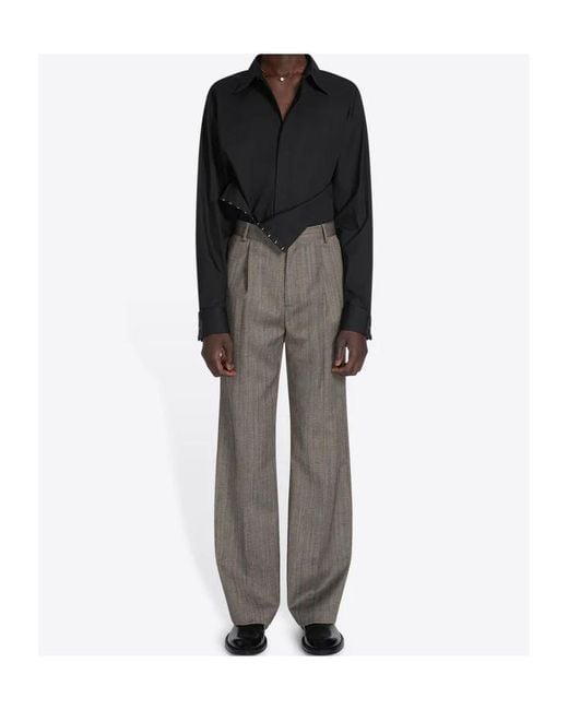 Dries Van Noten Gray Button Trousers for men