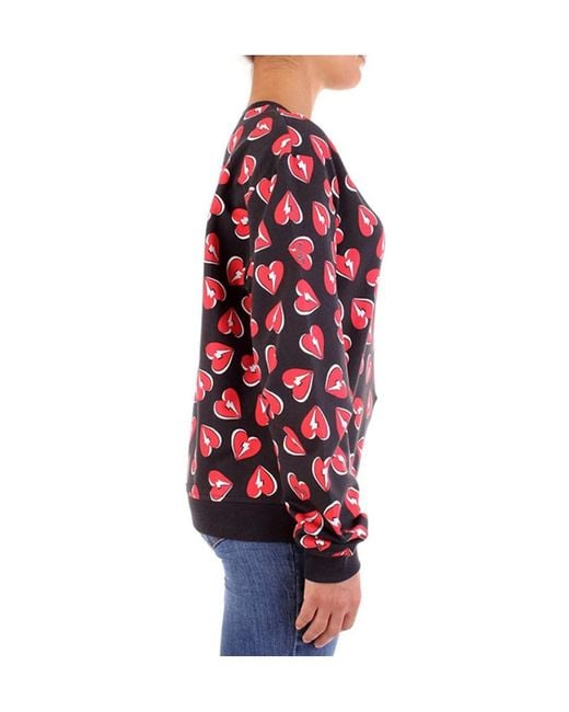 Moschino Red Printed Sweater