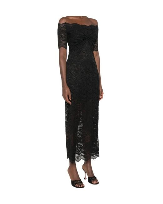 Rabanne Black Rabanne Floral Lace Bardot Dress