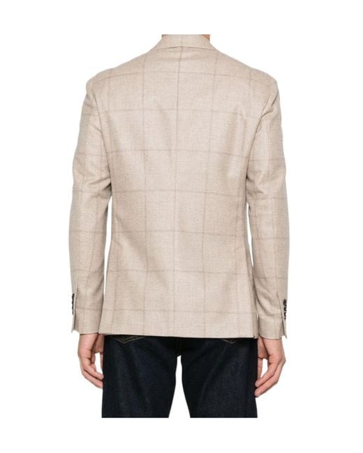 Lardini Natural Checked Two-Button Jacket for men