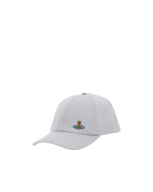 Vivienne Westwood White Logo Embroidered Cap for men