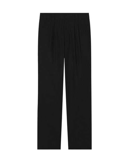 A.P.C. Black Ricky Pleated Wide-Leg Pants for men