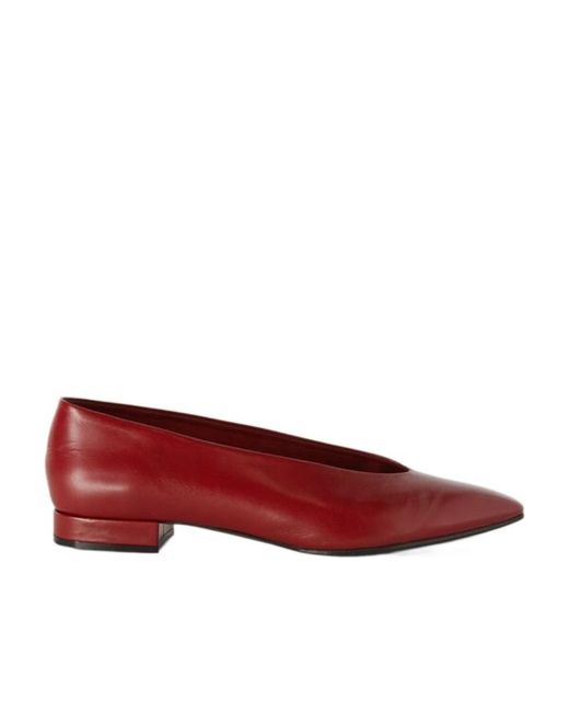 Loro Piana Red Rebecca Pointed Flat Shoes