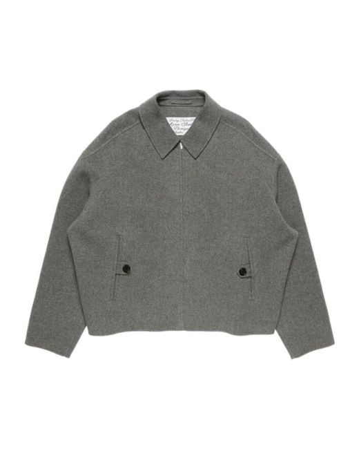 Acne Gray Zip-Up Shirt Jacket for men