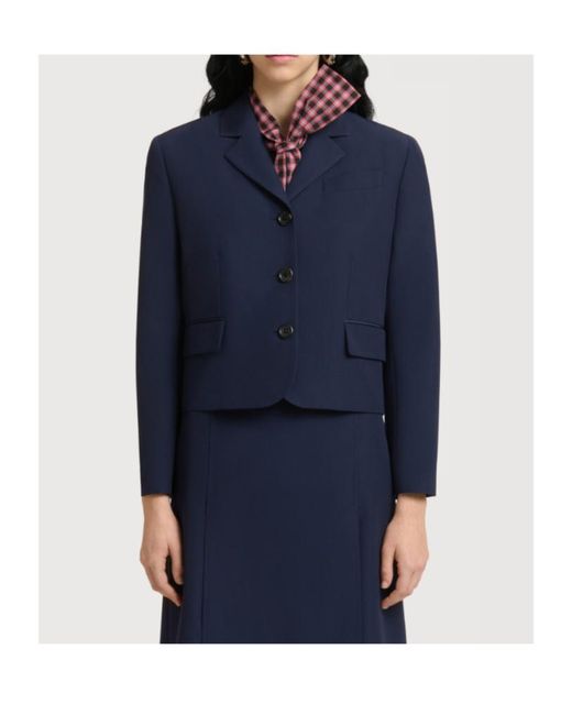 Marni Blue Deep Techno Wool Jacket