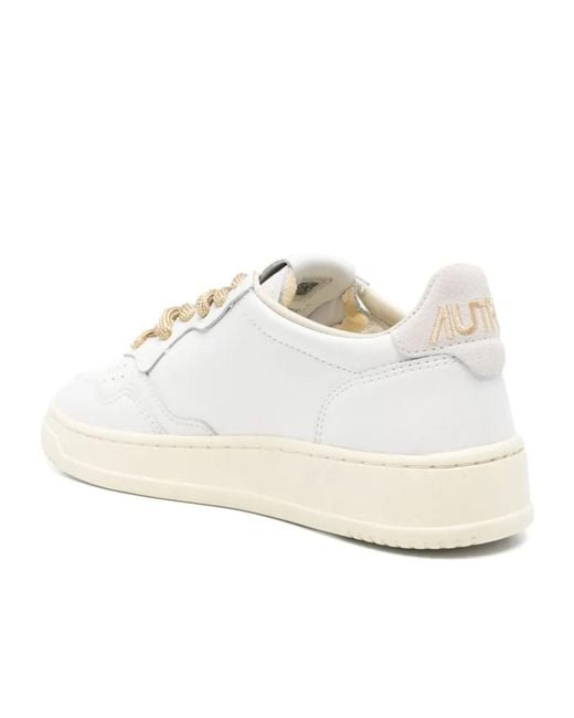 Autry White Medalist Lace-Up Sneakers