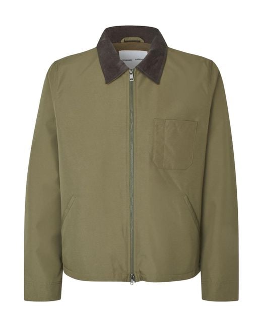 Samsøe & Samsøe Green Sarobin Z Chest-Pocket Contrastong-Collar Jacket for men