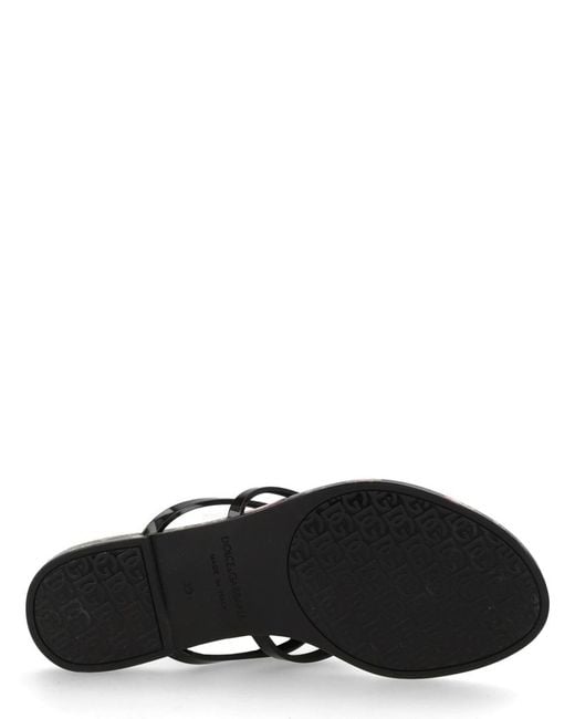 Dolce & Gabbana Multicolor Logo Floral Flip-Flops