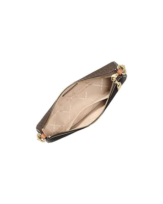 Michael Kors White Michael Empire Medium Signature Logo Chain-Link Pochette