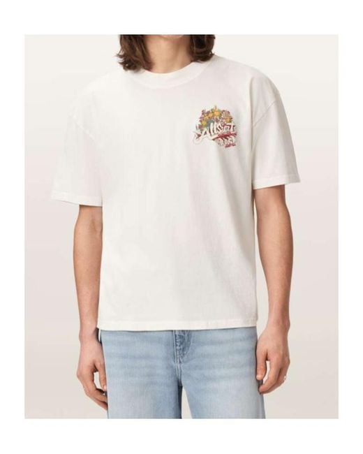 AllSaints White Roque Graphic-Print T-Shirt for men