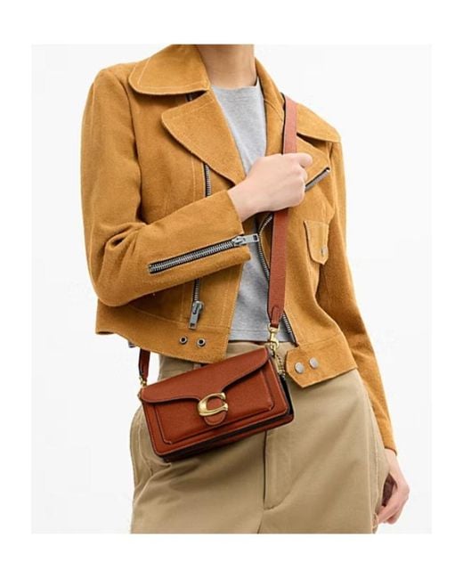 COACH Brown Tabby 20 Logo Plaque Shoulder Bag