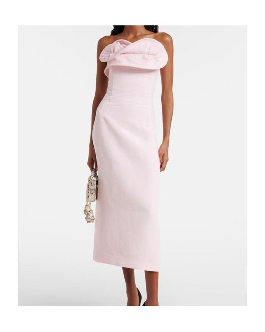 Magda Butrym Pink Silk Bustier Dress