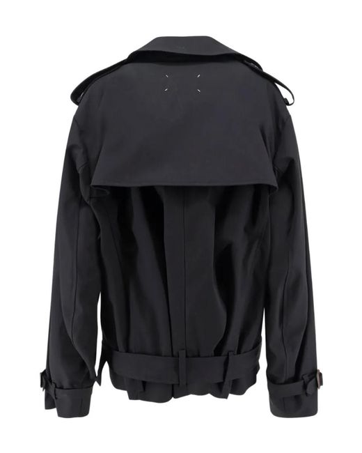 Maison Margiela Black Double-Breasted Cropped Caban