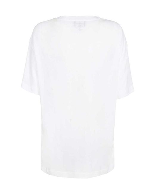 Emporio Armani White Logo-Print V-Neck T-Shirt