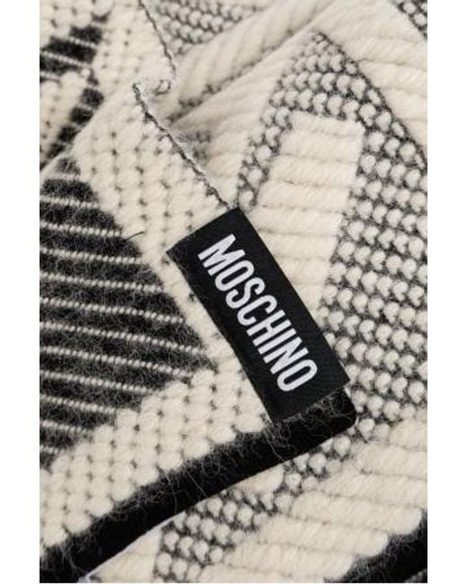 Moschino Gray Knitted Scarf for men