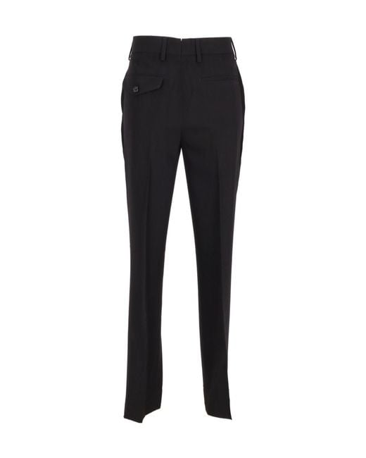 Ann Demeulemeester Black Straight-Leg Tailored Trousers