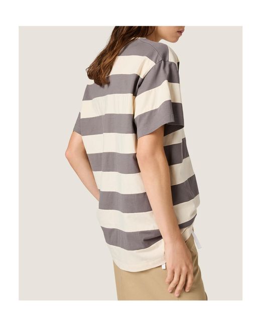 Miu Miu Gray Striped Jersey T-Shirt