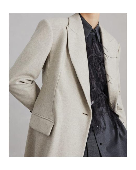 Brunello Cucinelli Natural Single Breasted Long Coat