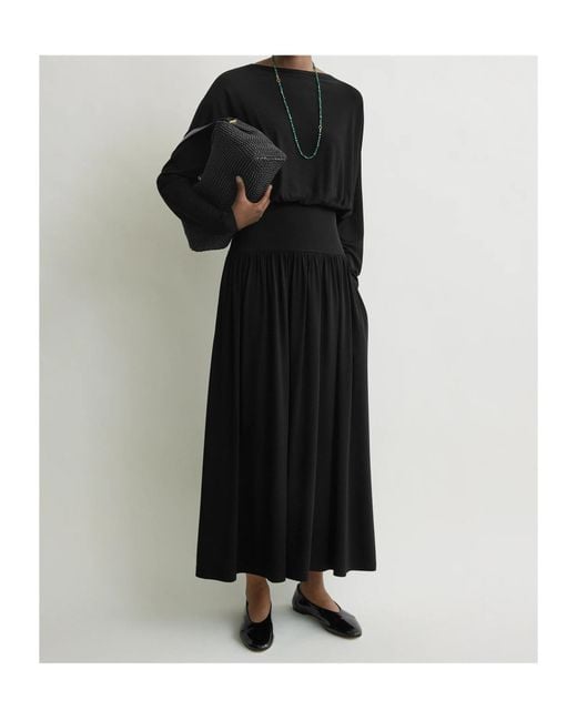 Totême Black Long-Sleeved Dress