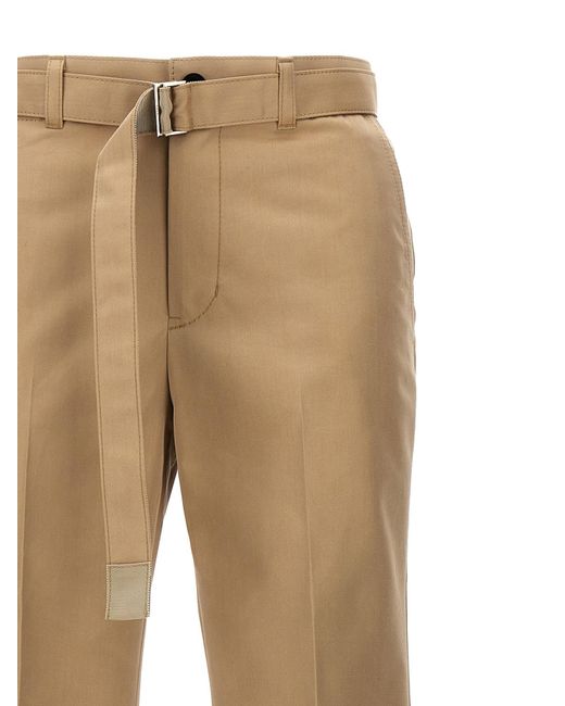Sacai Natural Flared Belted Trousers