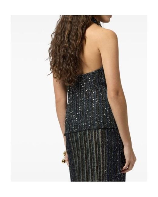 Missoni Black Sequin-Embellished Halterneck Top