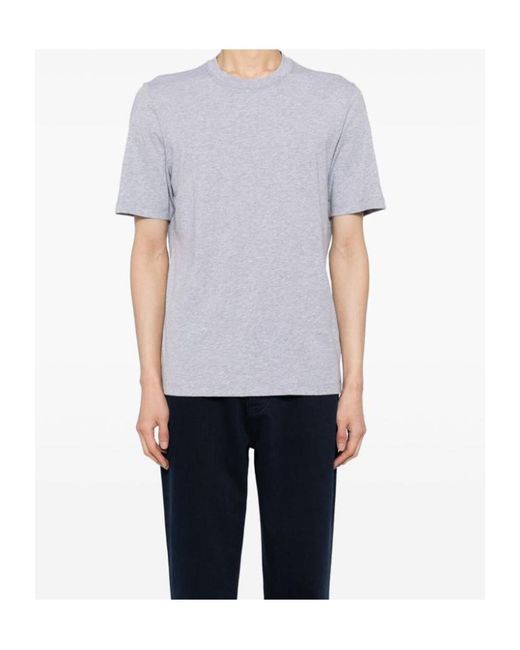 Brunello Cucinelli Blue Crew-Neck Cotton T-Shirt for men