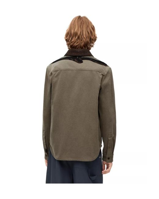 Loewe Brown Deer Intarsia Overshirt for men