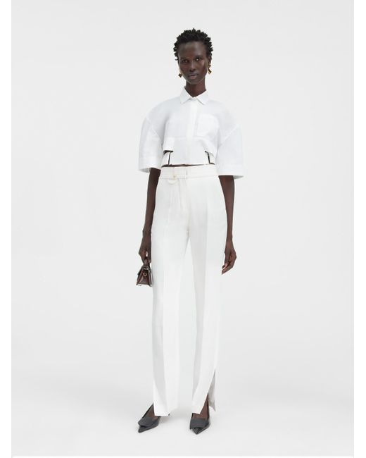 Jacquemus White Slit Pants