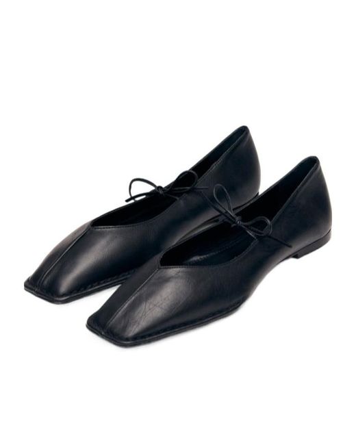 Alohas Blue Square-Toe Ballet Flats