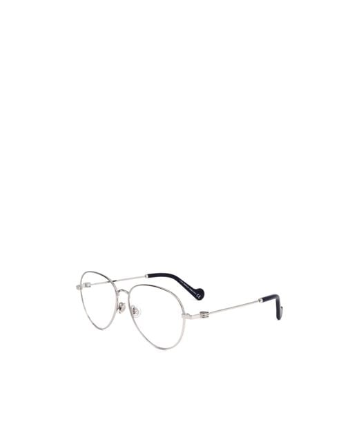 Moncler White Eyewear Pilot Frame Glasses for men