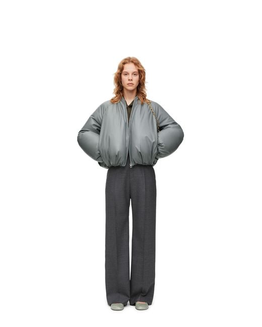 Loewe Gray Padded Bomber Jacket
