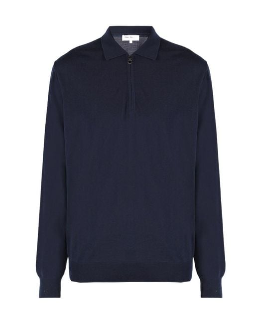 Ferragamo Blue Wool Long-Sleeved Sweater for men