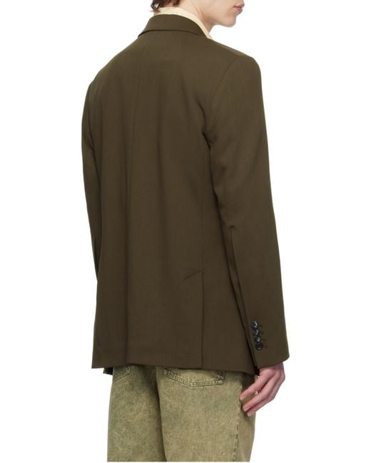 AMI Green Ami Single-Breasted Tailored Blazer for men
