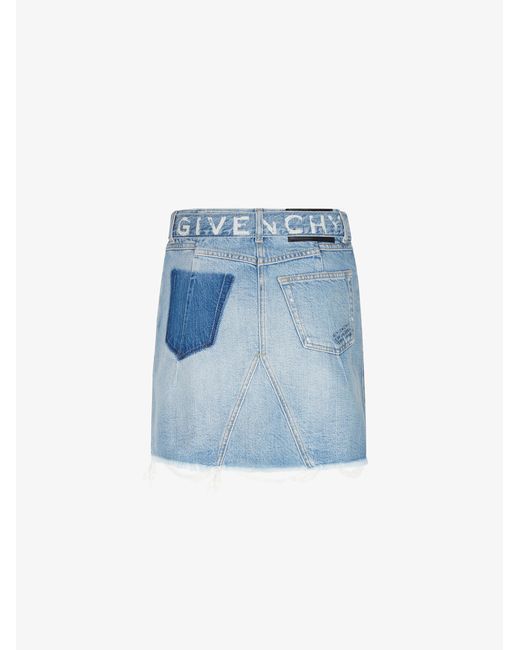 Givenchy Blue Belted Denim Mini Skirt