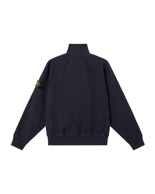 Stone Island Blue Oversized-Fit Track Jacket With Zip Pockets for men