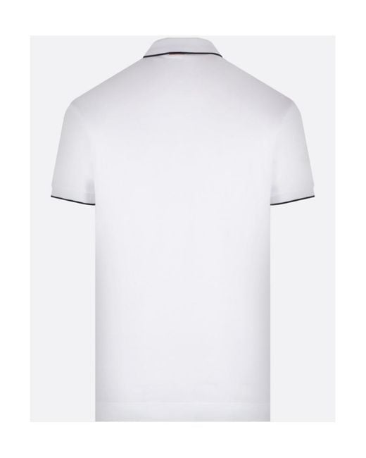Zegna White Logo Embroidered Polo Shirt for men