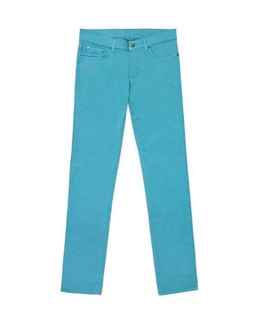 Versace Blue Logo Straight Jeans for men