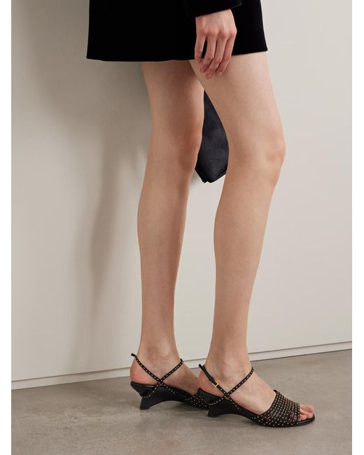 Khaite Black Studded Strappy Sandals