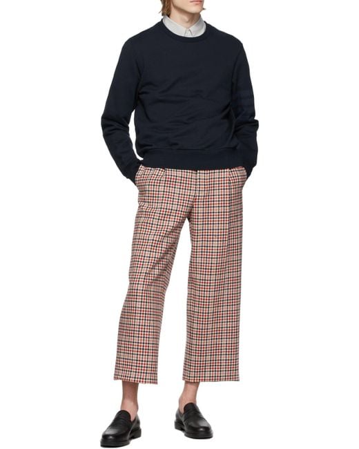 Thom Browne Blue Bar Crewneck Sweatshirt for men