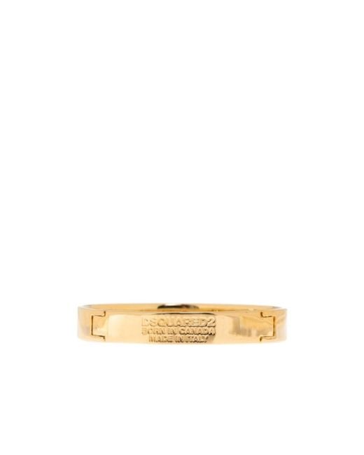 DSquared² Metallic Logo Engraved Bracelet