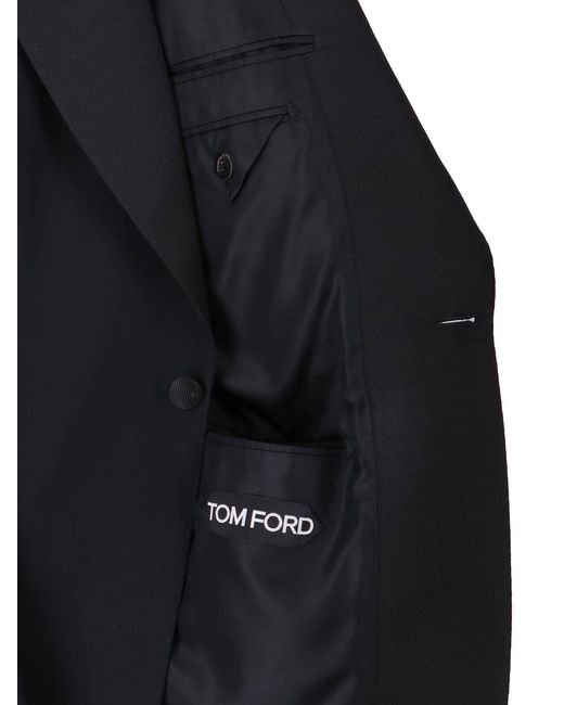 Tom Ford Black Single Breasted Blazer for men