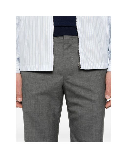 Prada Gray Pleated Tailored Pants for men