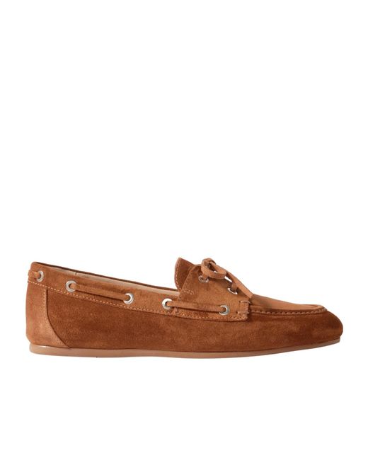 Stuart Weitzman Brown Tinsley Suede Loafers